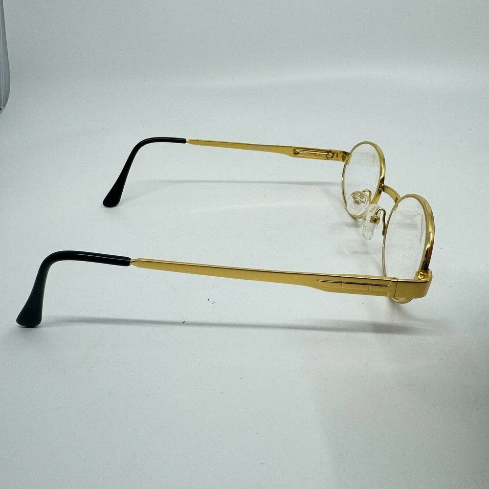 Safilo Eyeglasses Frames S6009 Round Gold Black 49-20‎ H10154